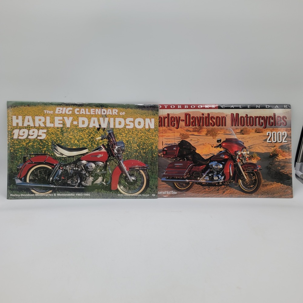 2 VTG Harley-Davidson Motorcycles Wall Calendar Motorbooks Sealed Collectible